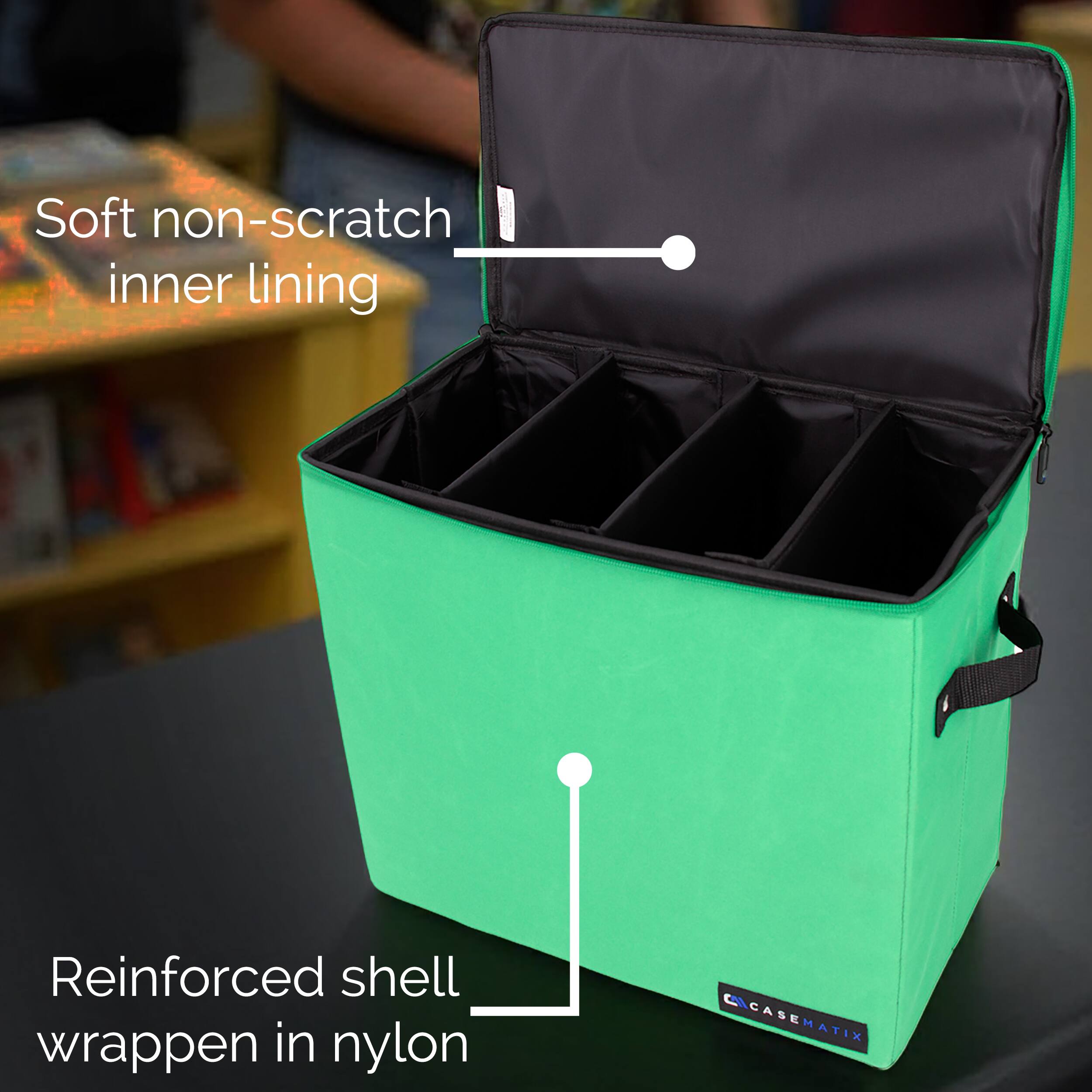 Soft non-scratch inner lining  
Reinforced shell wrapped in nylon  
CASEMATIX