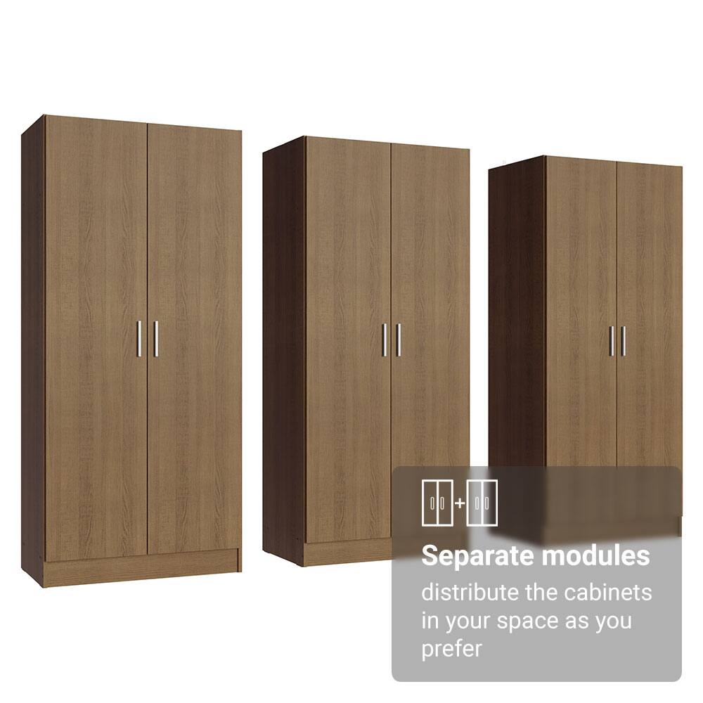 Separate modules distribute the cabinets in your space as you prefer