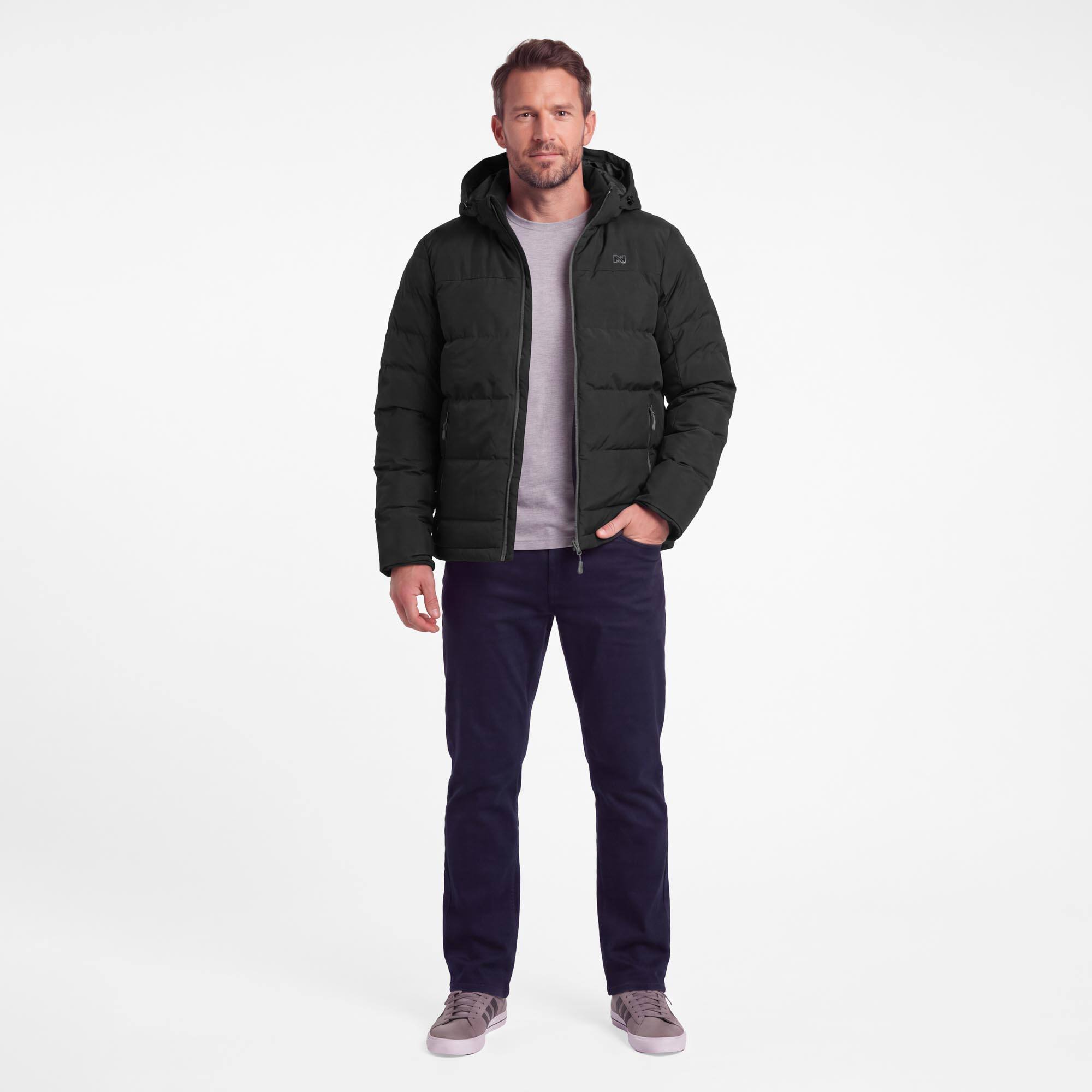 Left. Mobile Warming - App Controlled Men's Crest 2.0 Down Heated Jacket - Black.