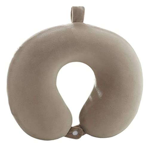 Pacoar Cade - Travel Pillow Neck For Traveling U Shaped Memory Foam Portable Headrest Sleep Airplane Flight Car & Home Office PREMIUM - Light Brown