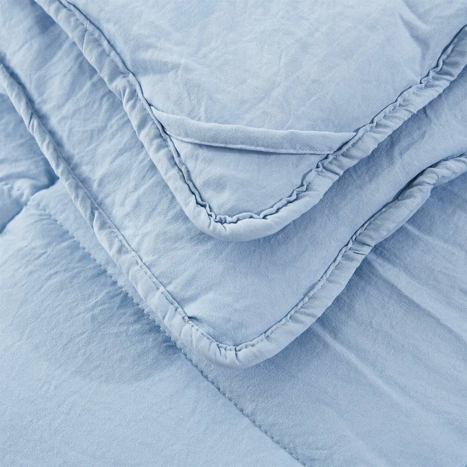 Back. Hivvago - Queen Size Blue 3 Piece Microfiber Reversible Comforter Set - Blue.