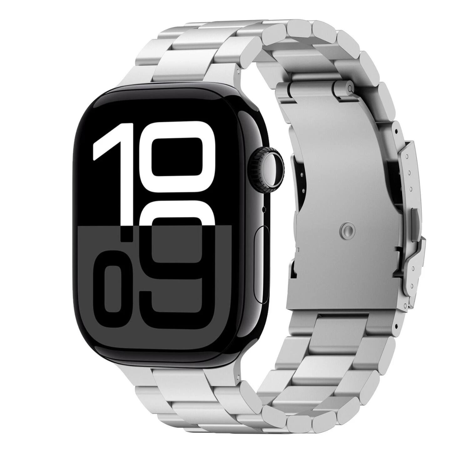 Front. Stock Preferred - Titanium Metal Band for Apple Watch Ultra 2 / Ultra 1 (49mm) –Silver - Silver.