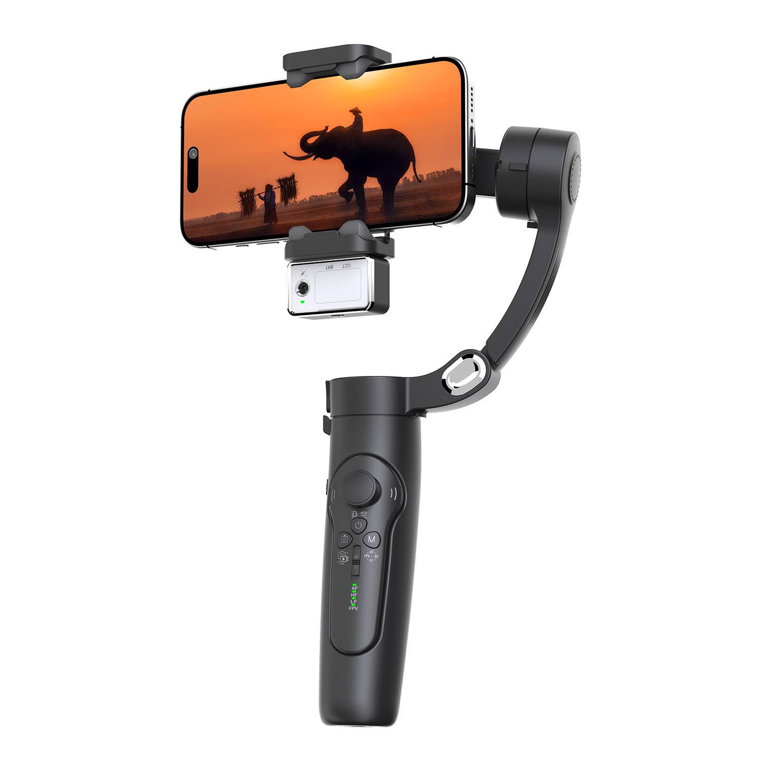 Front. Cluzine - Outdoor Sports Remote Control Handheld Foldable Gimbal Phone Stabilizer with Face Tracking.