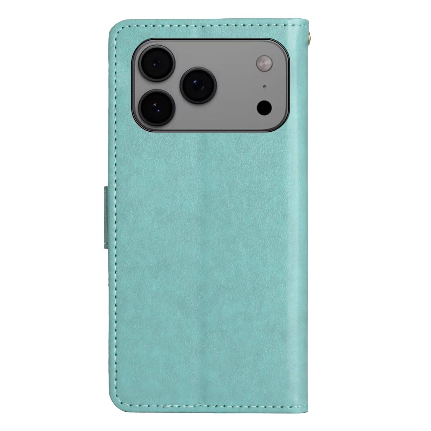 Alt View 2. Dteck - Wallet Case for Apple iPhone 18 Pro Max, Butterfly Floral PU Leather Flip Card Slots Cash Pocket Kickstand Strap Cover - Green.