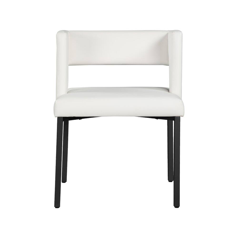 Alt View 3. Meridian Furniture - Caleb White Vegan Leather Dining Chair, Set of 2 - White.