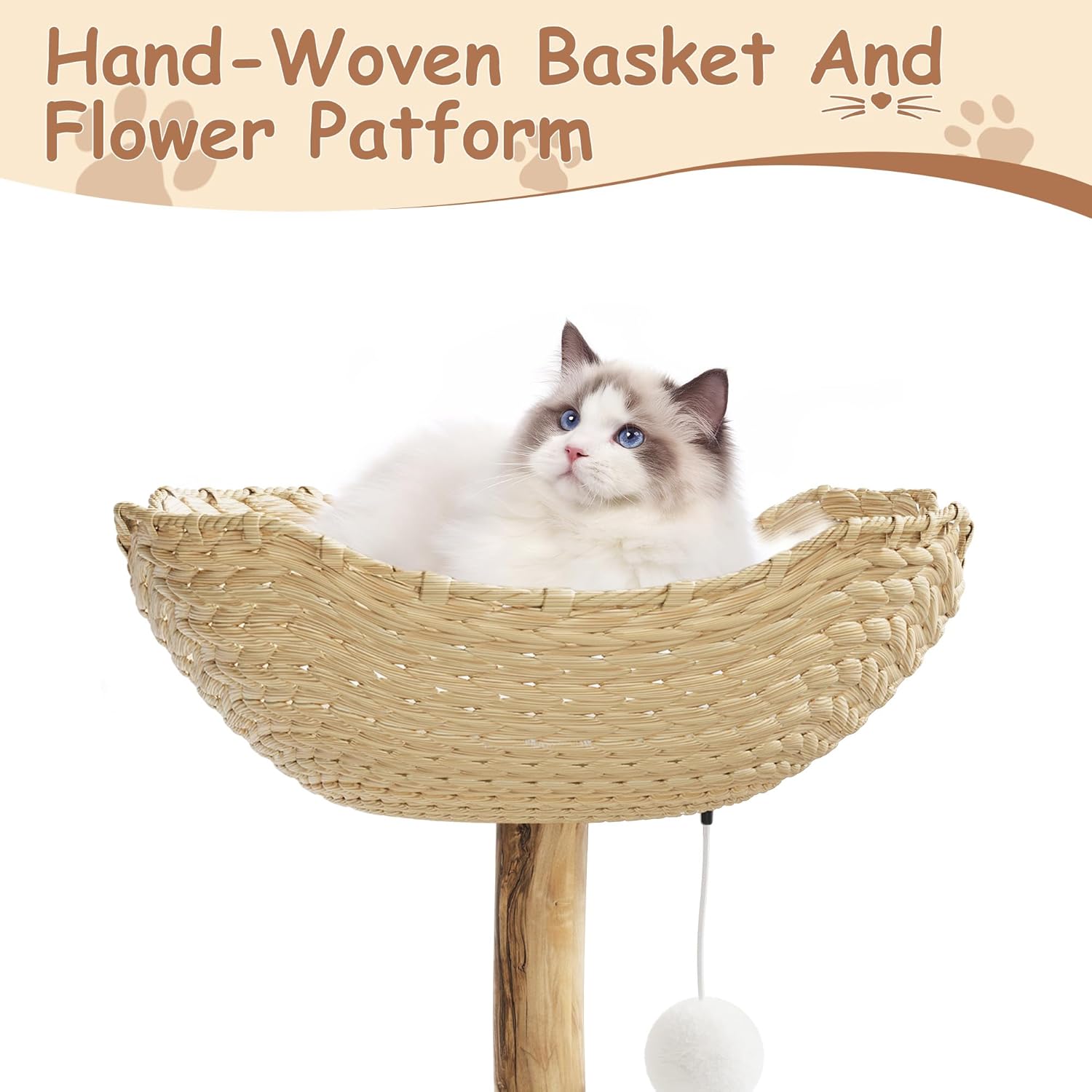 Hand-Woven Basket And Flower Platform