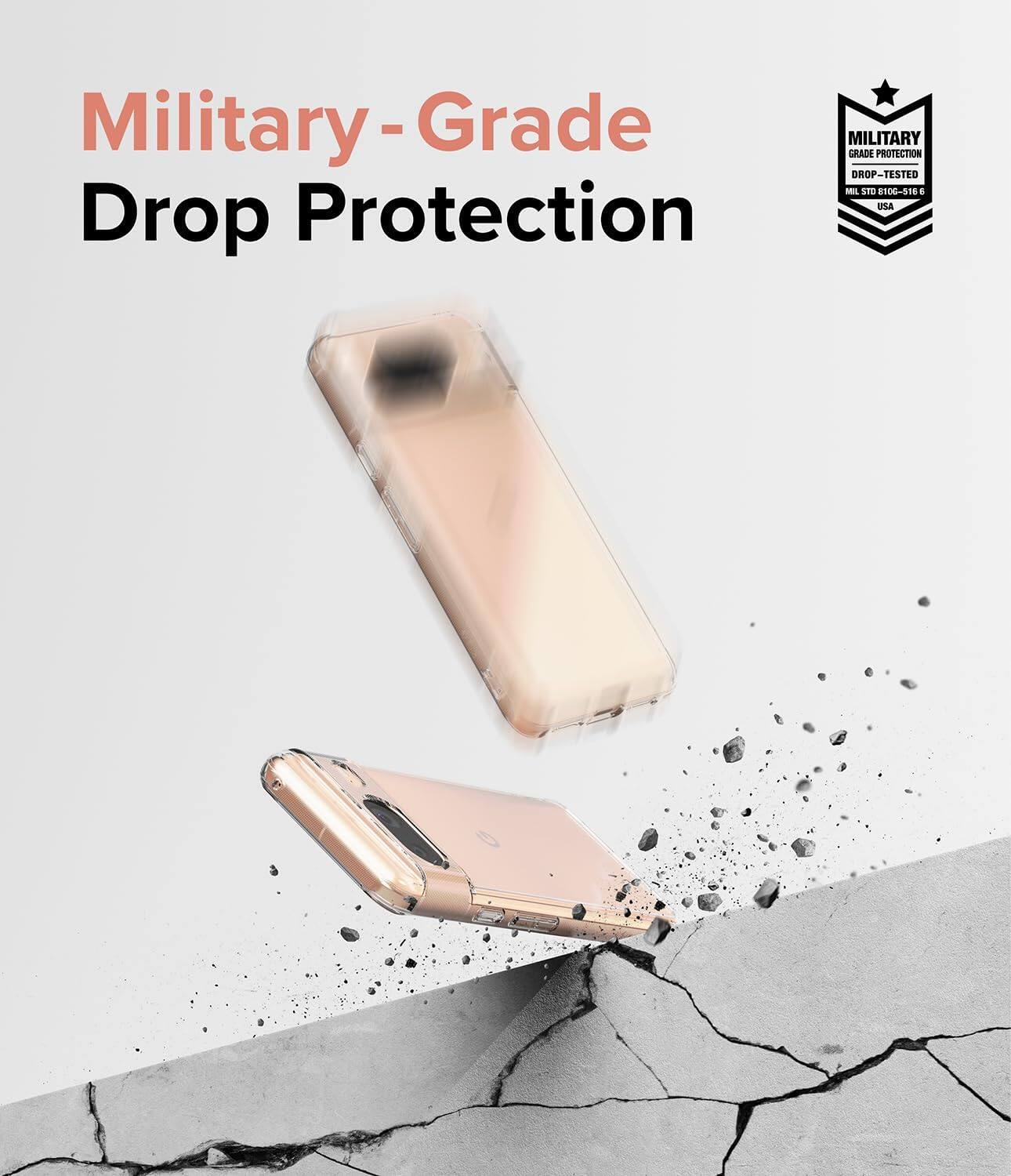 Military-Grade Drop Protection, MILITARY GRADE PROTECTION DROP-TESTED MIL STD 8106-516 6 USA