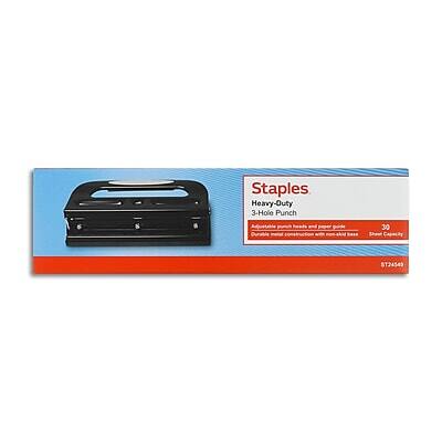 Staples Heavy-Duty 3-Hole Punch Adjustable Ourable 30 Capacity ST24549