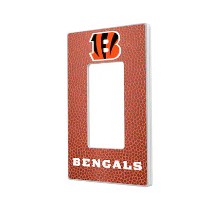 Front. Keyscaper - Cincinnati Bengals Football Design Single Rocker Light Switch Plate - Multicolor.