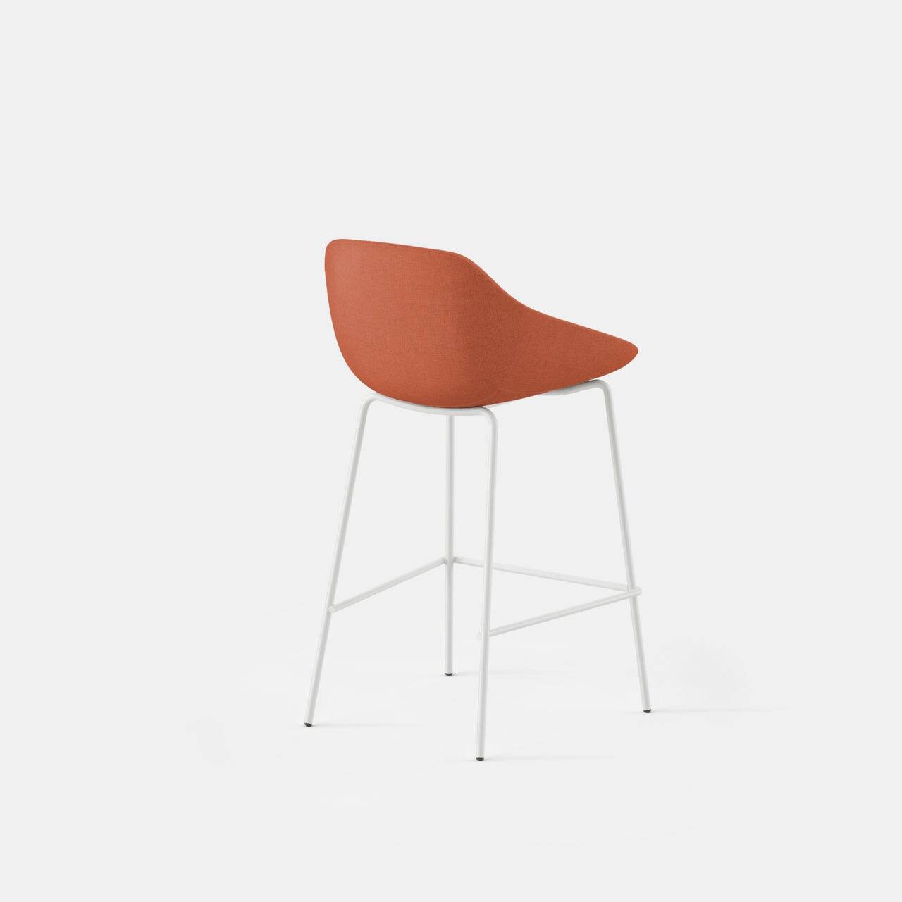 Angle. Branch Furniture - Branch Bistro Counter Stool – Durable, Stylish Seating with Ergonomic Comfort for Kitchens and Bars - Burnt Orange / White.