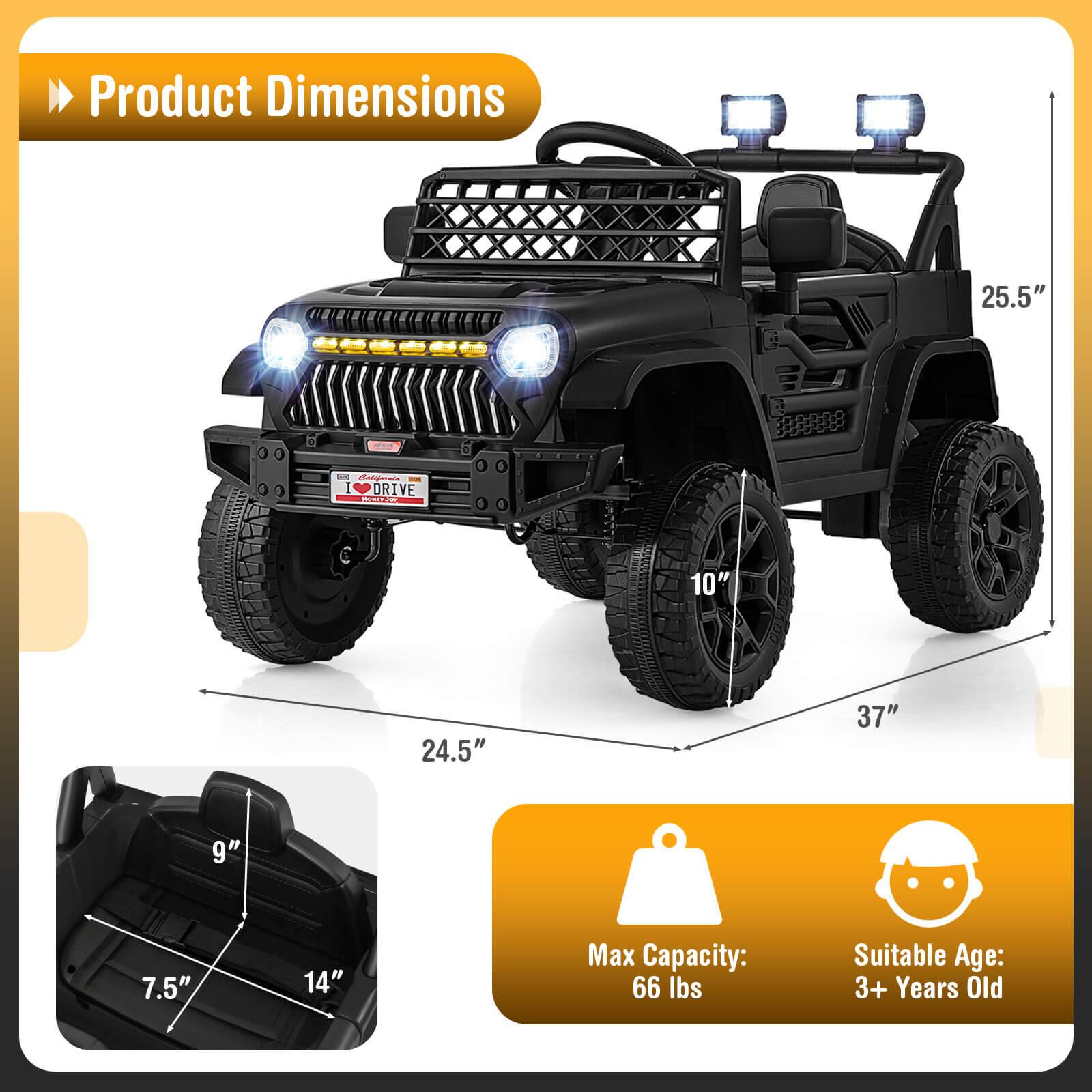 Product Dimensions  
25.5" x 24.5" x 37" x 10"  
Max Capacity: 66 lbs  
Suitable Age: 3+ Years Old