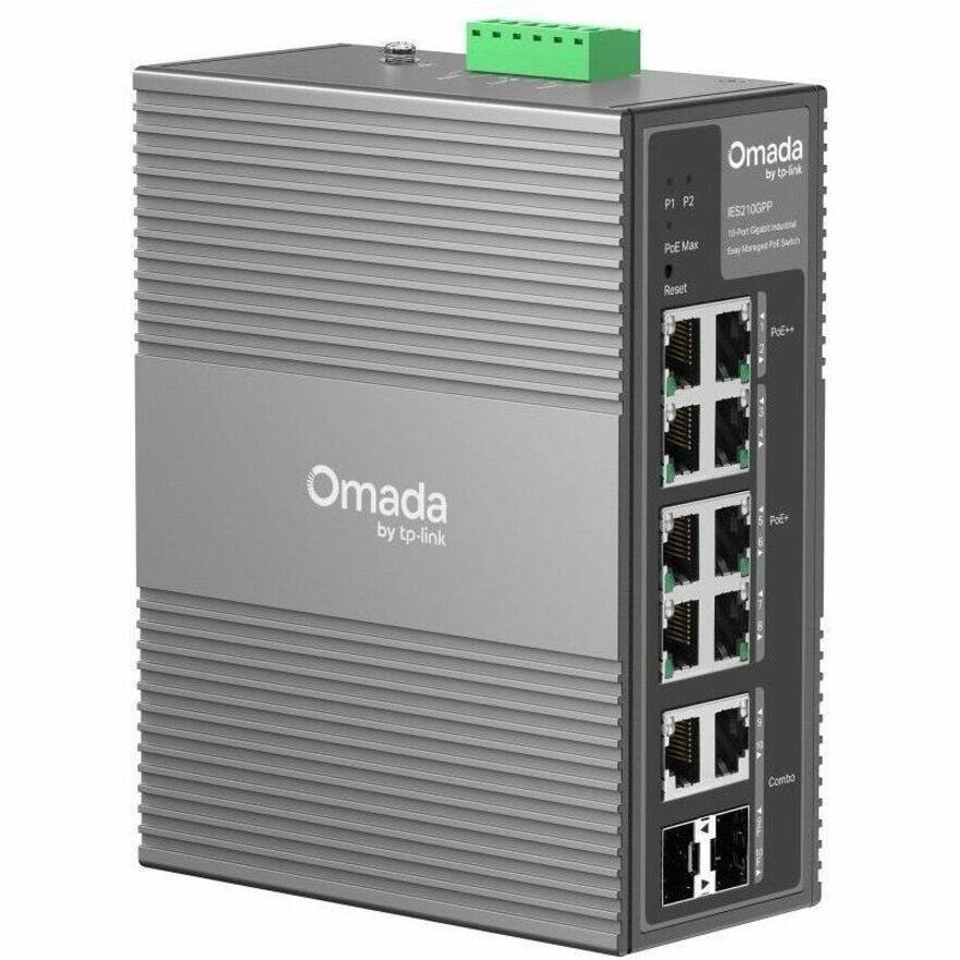 Omada by tp-link

ES210GPP

10 Port Gigabit PoE+ Managed Switch

P1 P2 PoE Max Reset

PoE+ Combo