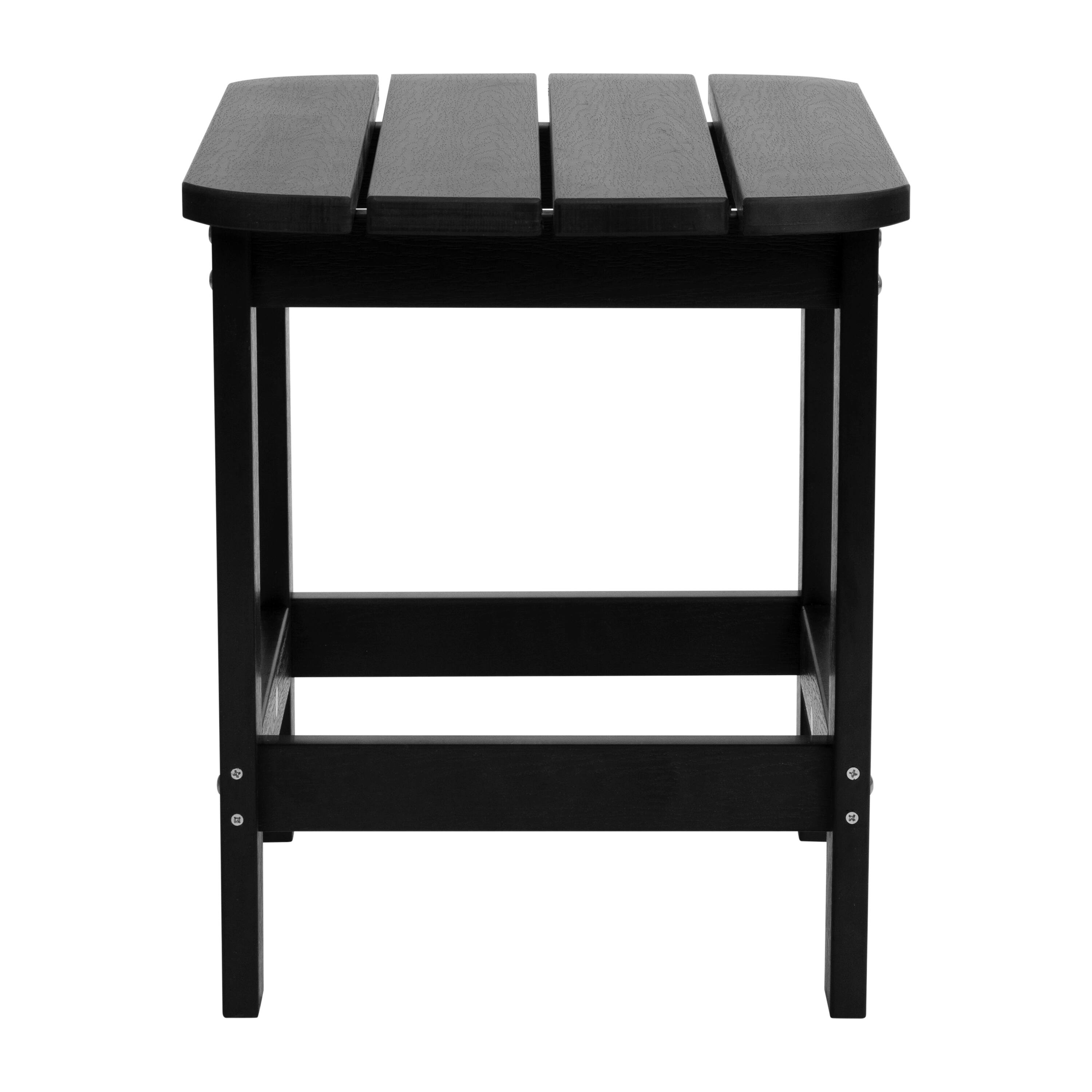 Alt View 5. Emma + Oliver - Hammond Indoor/Outdoor Polyresin Adirondack Side Table for Porch, Patio, or Sunroom - Black.