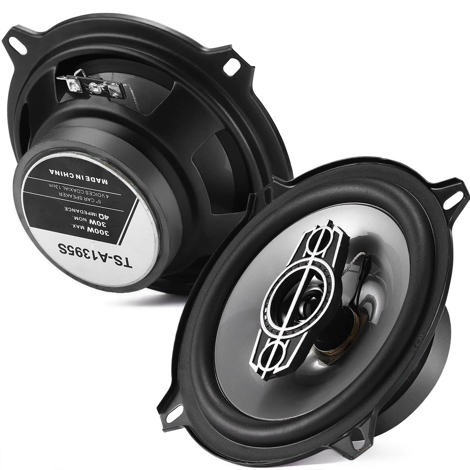 Skar Audio - 4-way Coaxial Car Audio Speakers Max 4 Ohm W/pei Dome Tweeters Compact For Front Or Rear Doors Practical amp; - 5-Inches Coaxial-4 Way