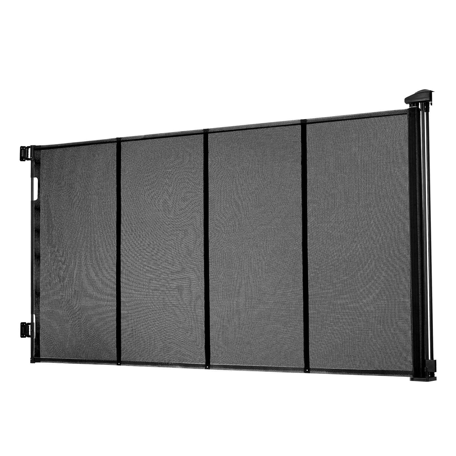 VEVOR - Retractable Baby Gate, Extends to 120 inch Extra Wide, 38.5 inch Tall, with Reinforced Fiberglass Strips - Black