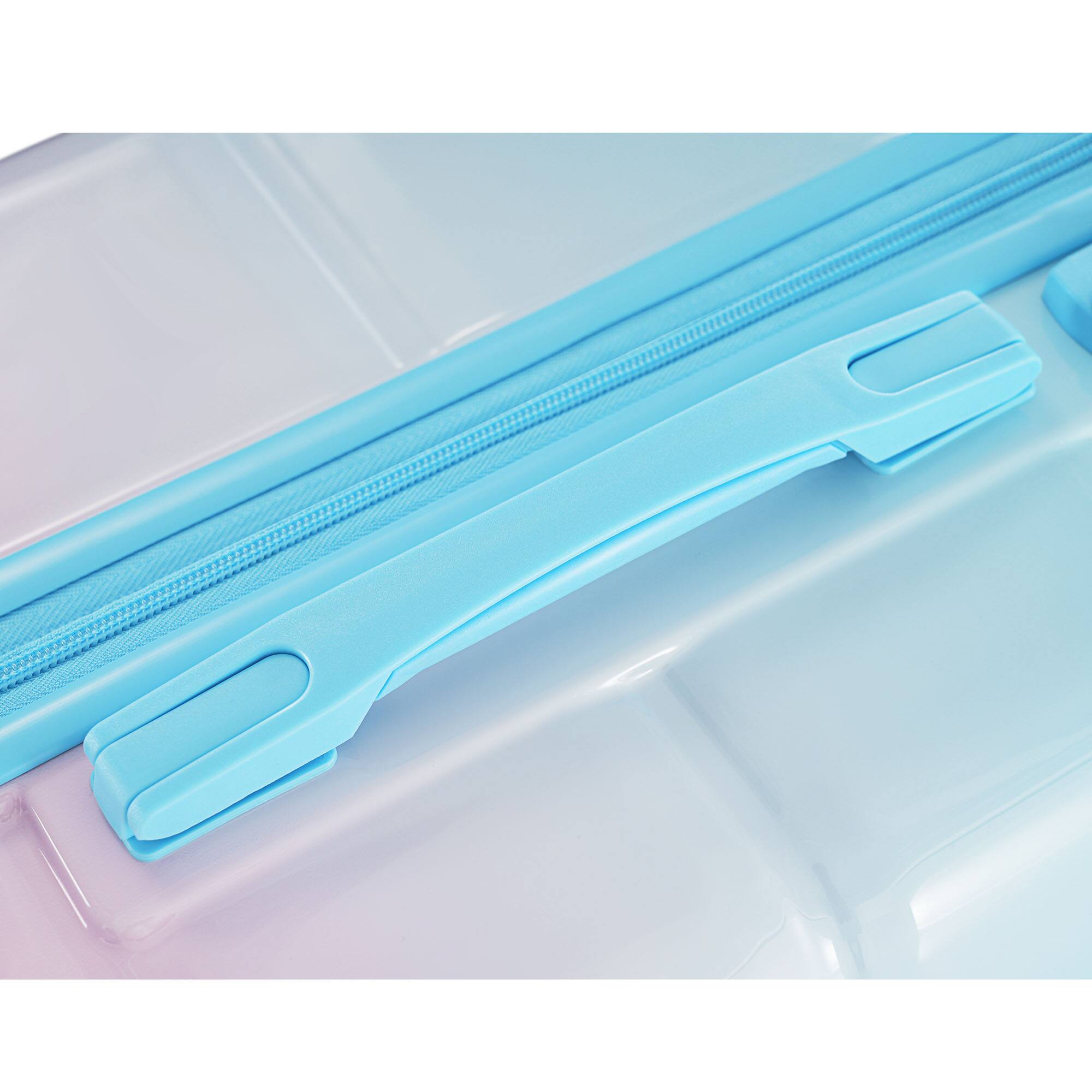 Alt View 7. Ecooso - 20/24/28-Inch 3-Piece Lightweight Hardshell Luggage Set with USB Port, Spinner Wheels, and Side Hooks - Blue+Pink.