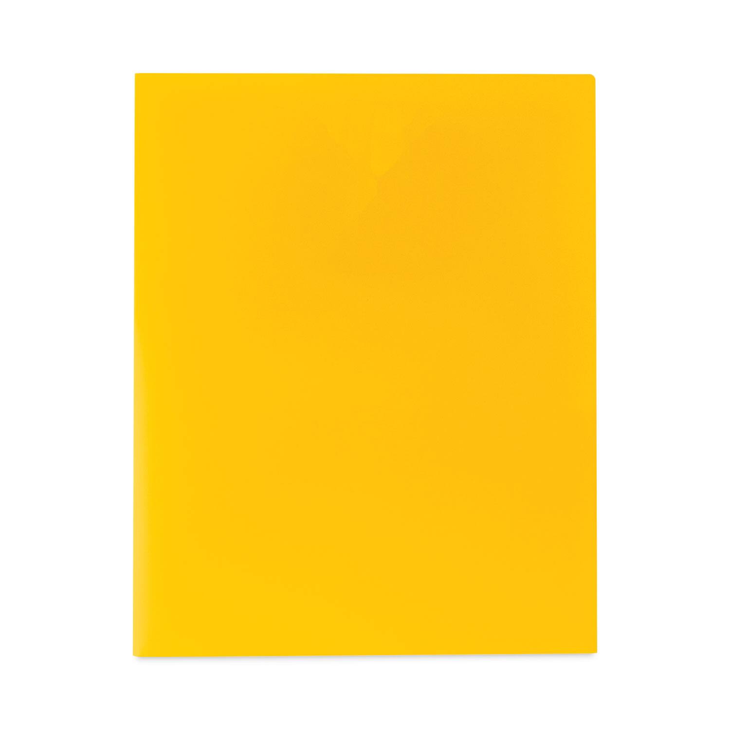 Front. C-Line Products - Two-Pocket Heavyweight Poly Portfolio Folder, 11 x 8.5, Yellow, 25/Box.
