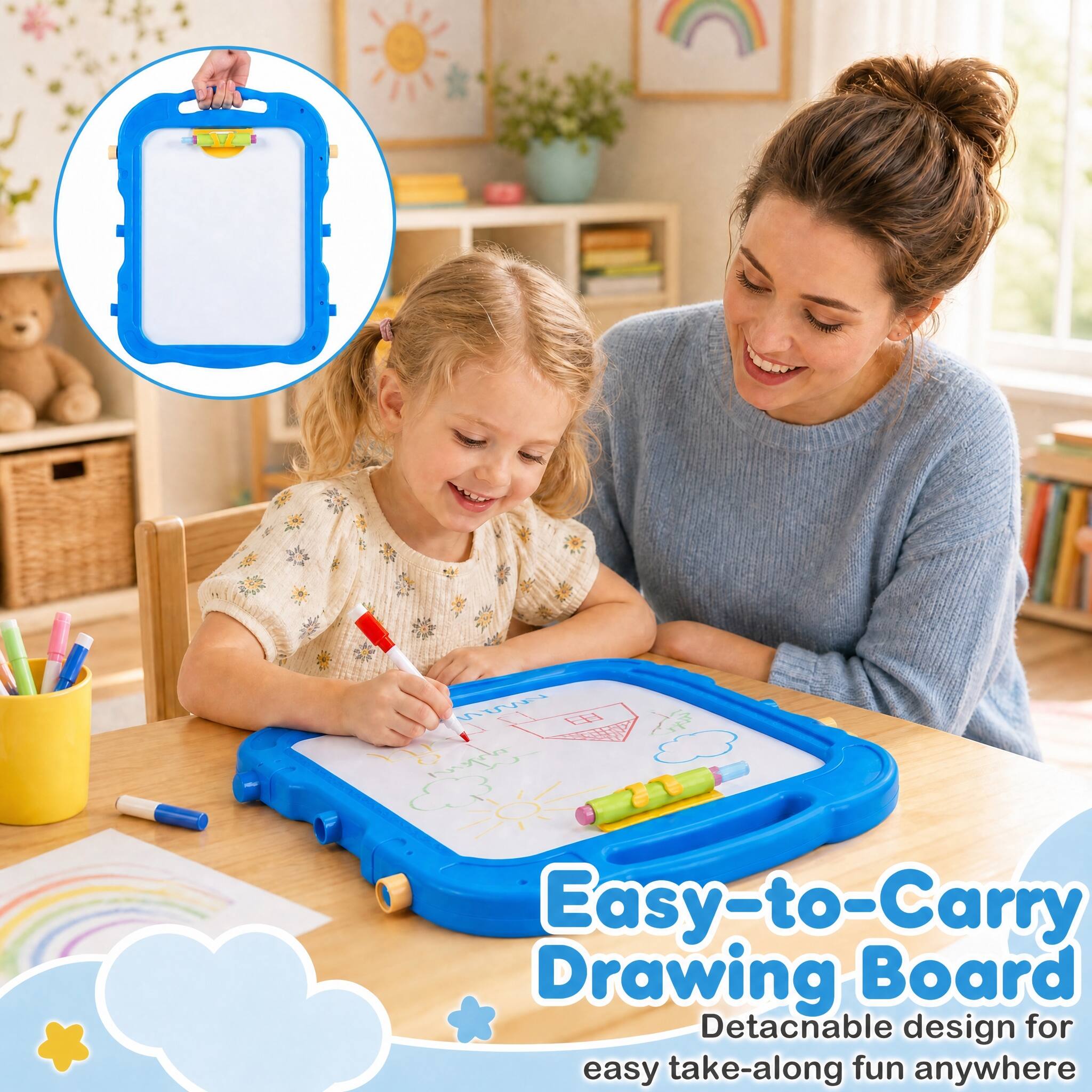 VWVN olagenes Easy-to-Carry Drawing Board Detachable design for easy take-along fun anywhere