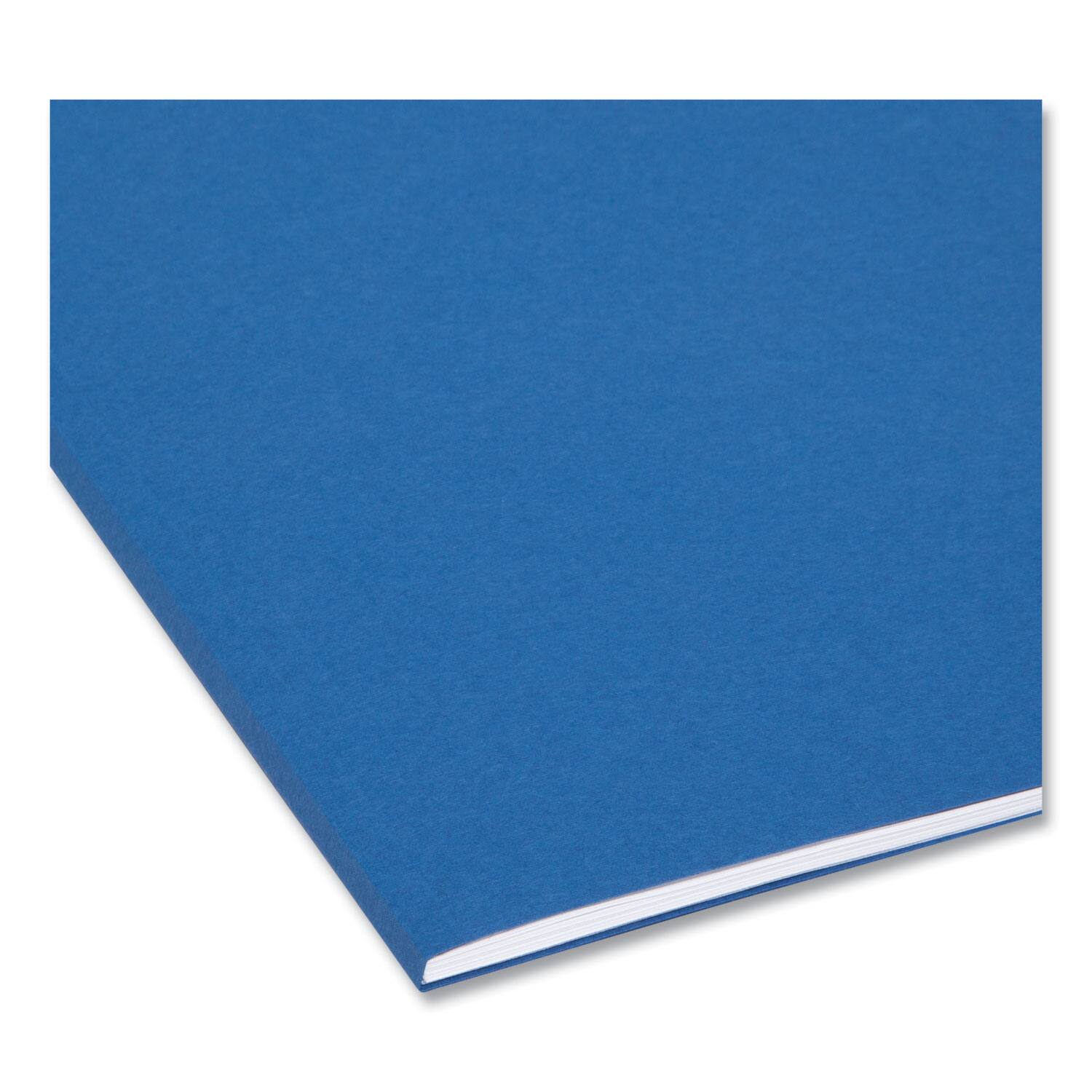 Back. Smead Manufacturing - Interior File Folders, 1/3-Cut Tabs: Assorted, Letter Size, 0.75" Expansion, Navy Blue, 100/Box.