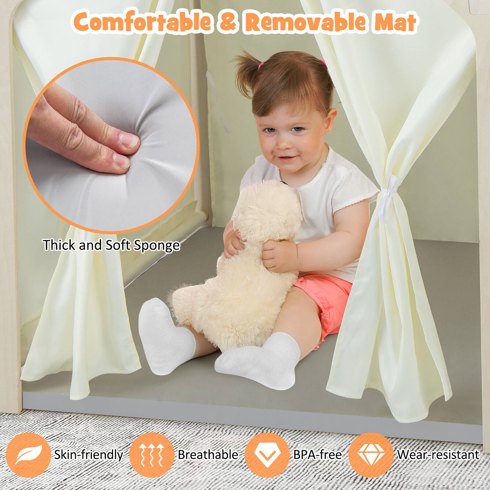 Comfortable & Removable Mat

- Thick and Soft Sponge
- Skin-friendly
- Breathable
- BPA-free
- Wear-resistant