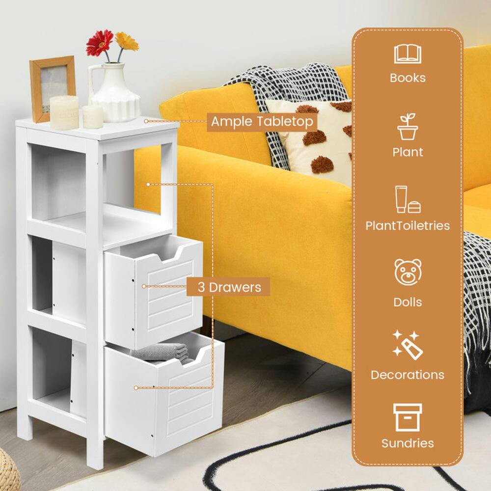 Books  
Ample Tabletop  
Plant  
Plant Toiletries  
3 Drawers  
Dolls  
Decorations  
Sundries