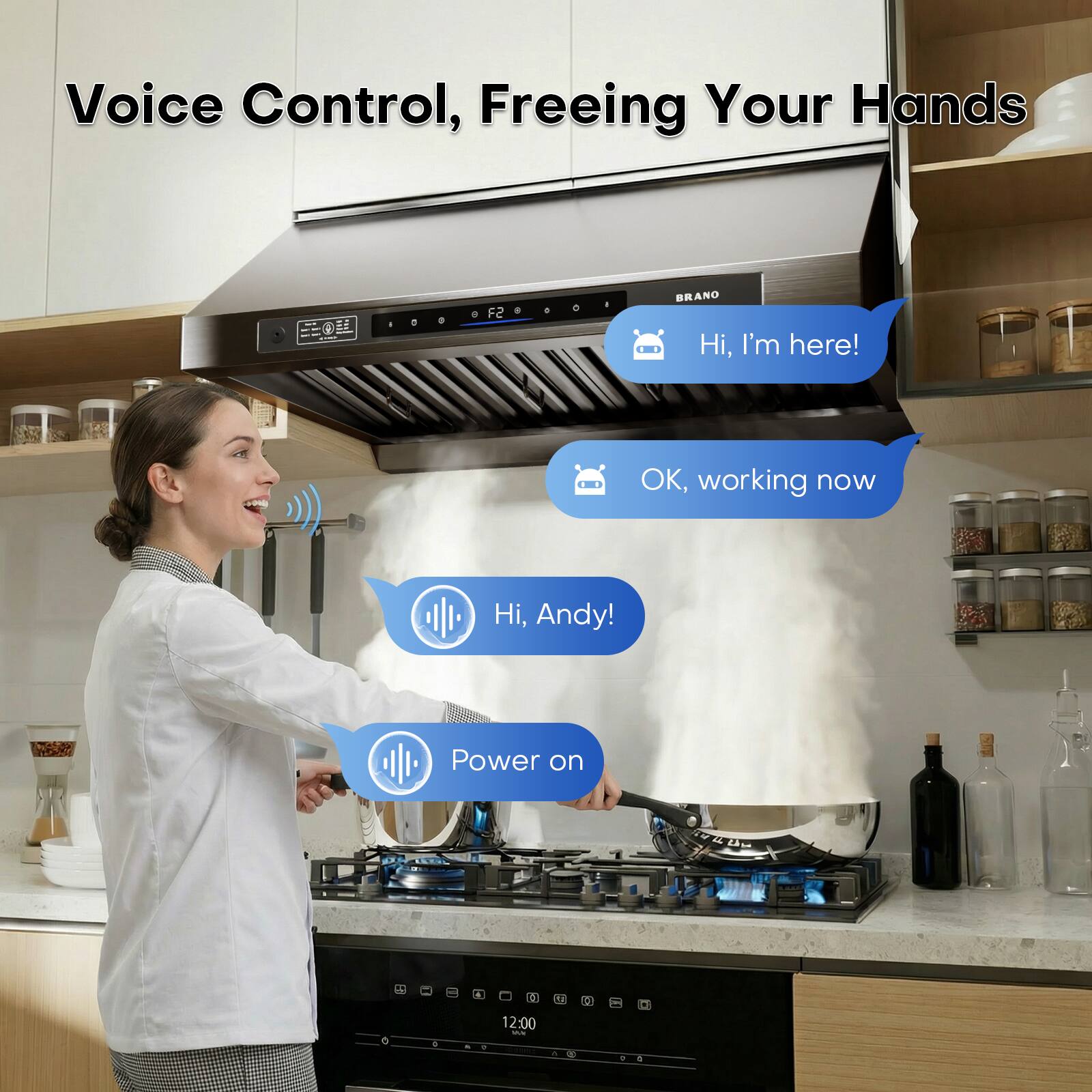 Voice Control, Freeing Your Hands

BRANO

Hi, I'm here!
OK, working now

Hi, Andy!
Power on