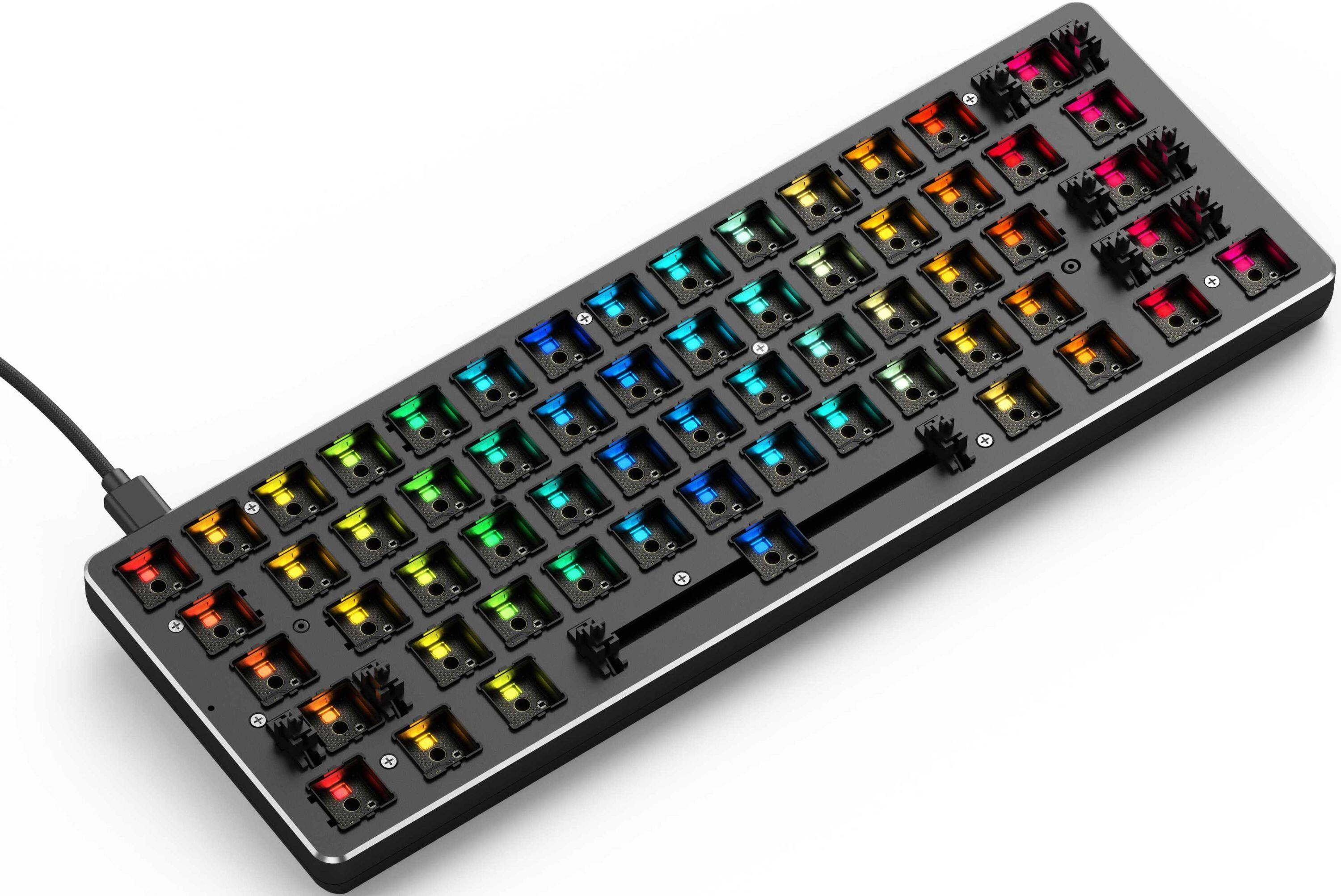 Front. Glorious - GMMK Compact 60% Gaming Keyboard DIY Kit - Black.