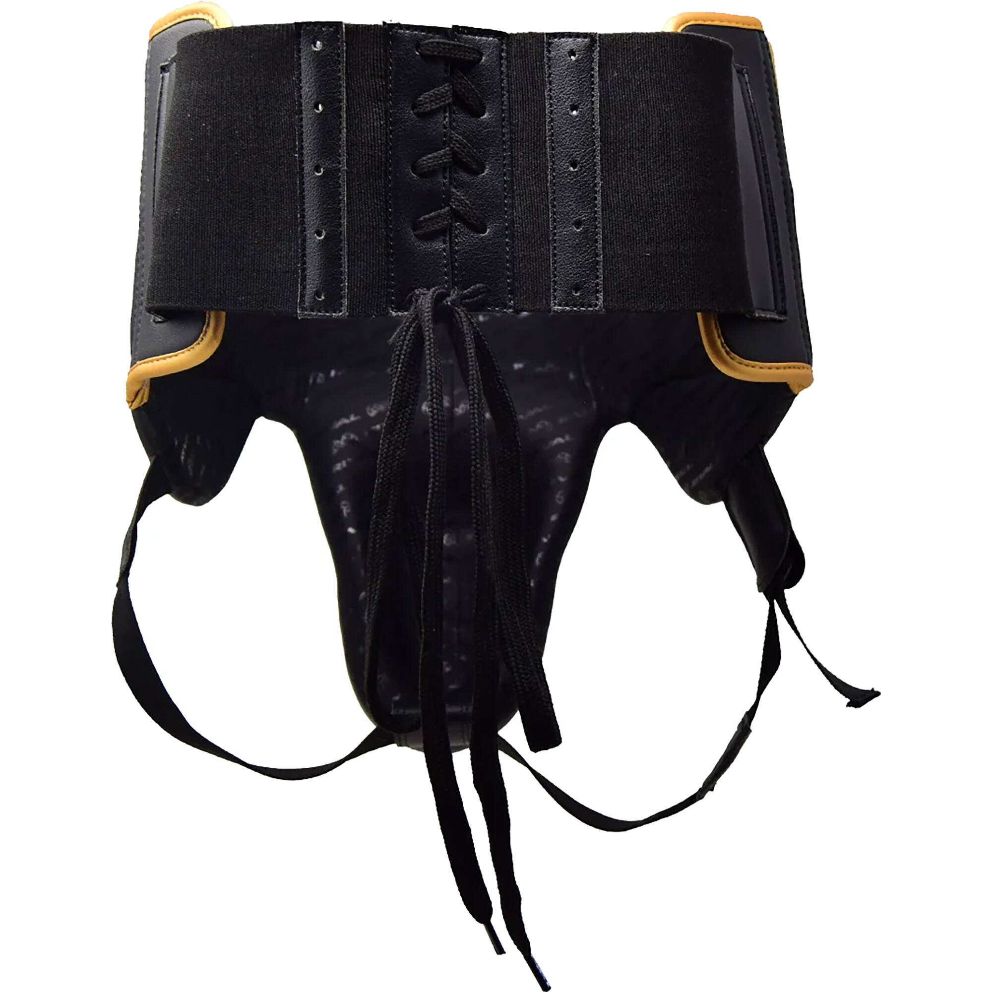 Alt View 2. RIVAL - Rival Boxing Professional Groin Protector with Laces - Black/Gold - Small - Black/Gold.