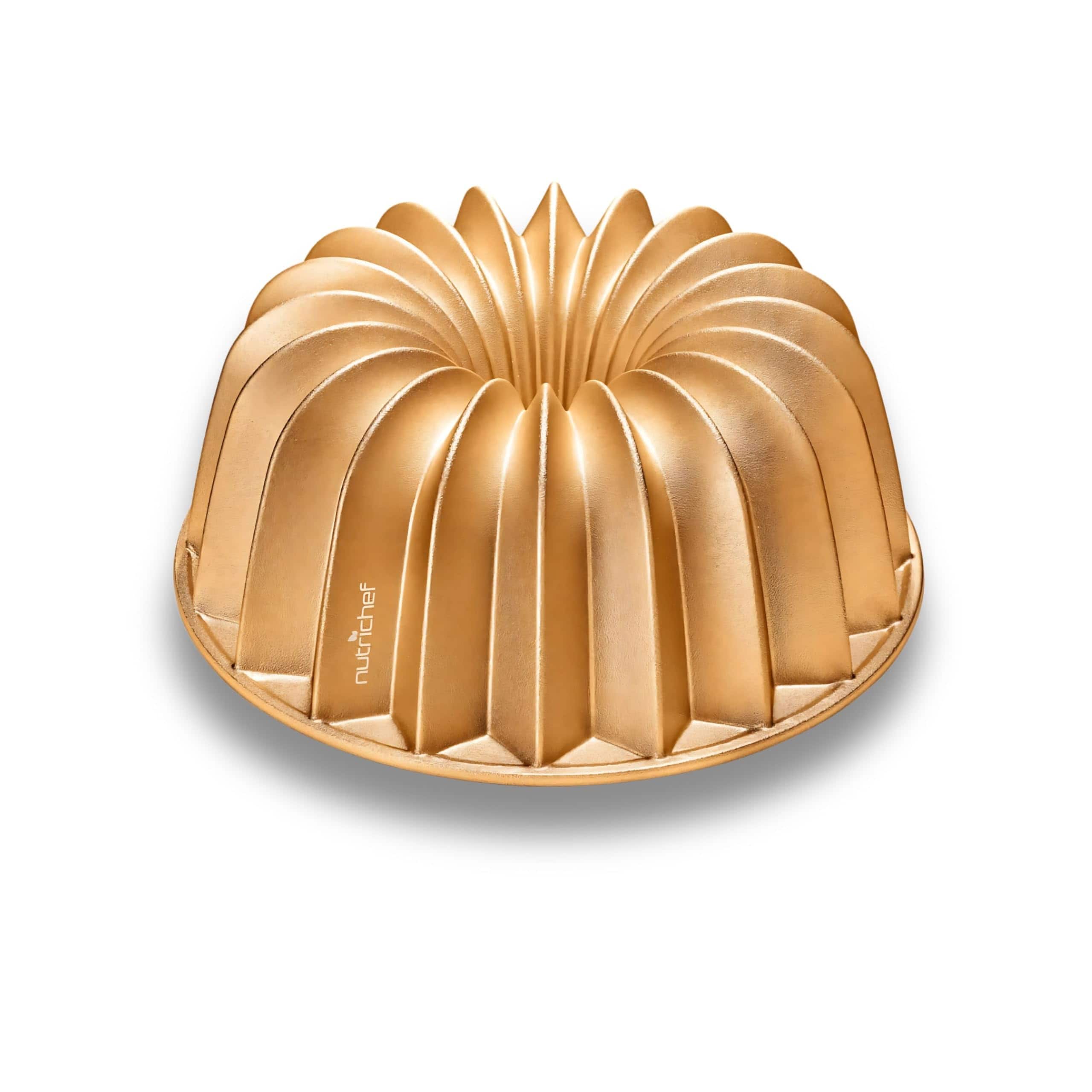 NutriChef - Cake Pan, Die Cast Fluted Aluminum Cake Mold, Nonstick for Easy Release, Ideal for Desserts (NCBUTP42)
