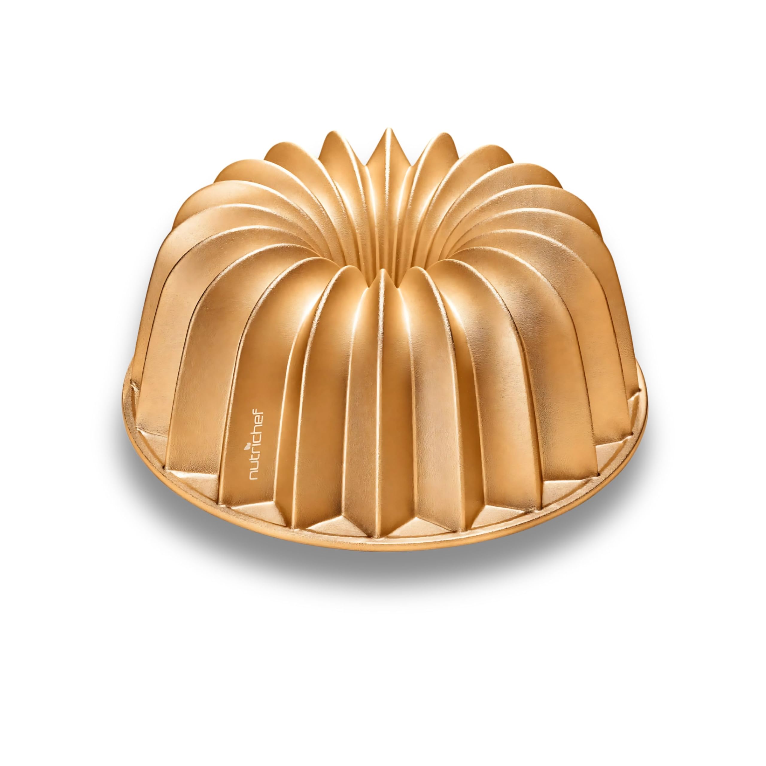 Front. NutriChef - NutriChef Cake Pan, Die Cast Fluted Aluminum Cake Mold, Nonstick for Easy Release, Ideal for Desserts (NCBUTP42).