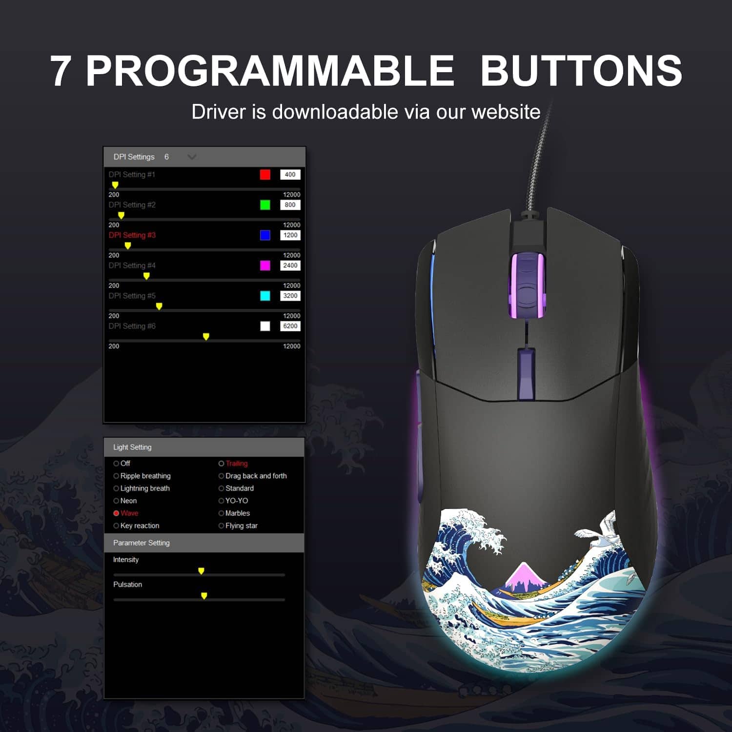 mouse様 リクエスト 5点 まとめ商品 Womier G705 USB Wired Gaming Mouse, Lightweight Silent RGB Backlit