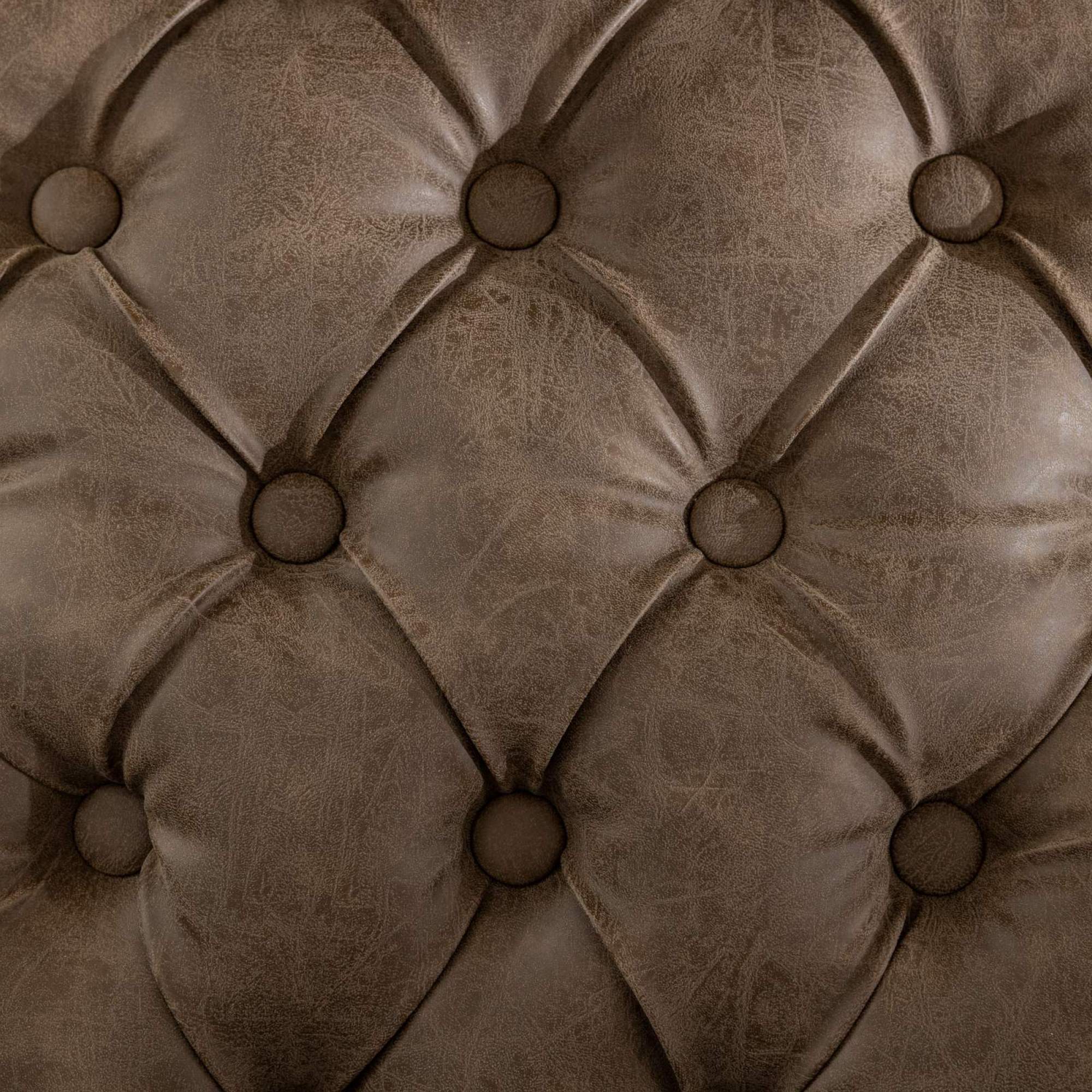 Alt View 6. GOODSILO - French Style Solid Wood Frame Antique Dining Chairs with Hand-Pulled Buckle Decoration and Nailhead Trim, Set of 2 - Brown.