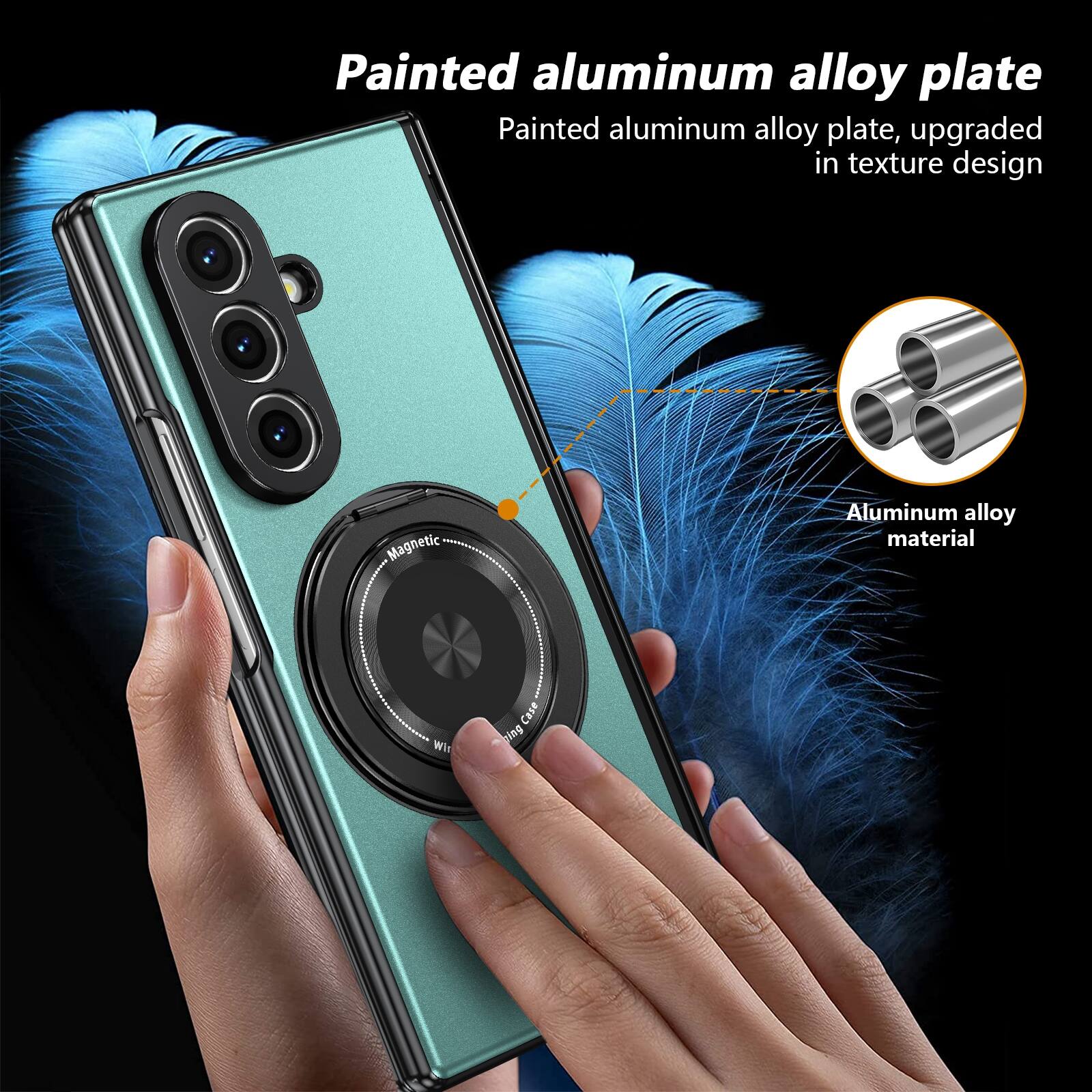 Painted aluminum alloy plate, upgraded in texture design  
Magnetic Aluminum alloy material  
Wiring case