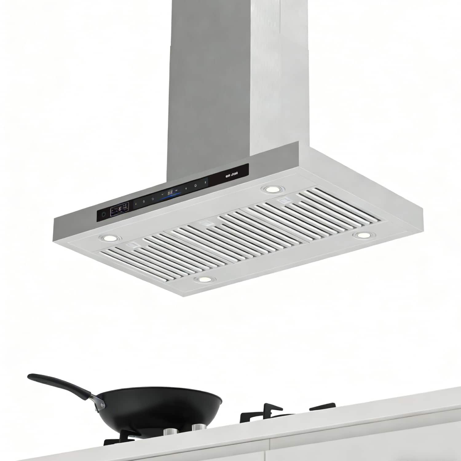 Brano - 30 inches - Convertible - Island Range Hood - Silver