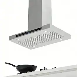 Brano - 30 inches - Convertible - Island Range Hood - Silver