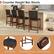 Counter Height Bar Stools Spacious Seat Comfortable Footrests Anti-Slip Footpads