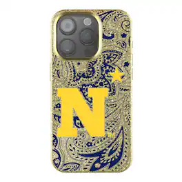 Keyscaper - NCAA - Navy Midshipmen Paisley Bling iPhone Case - 14 - Gold