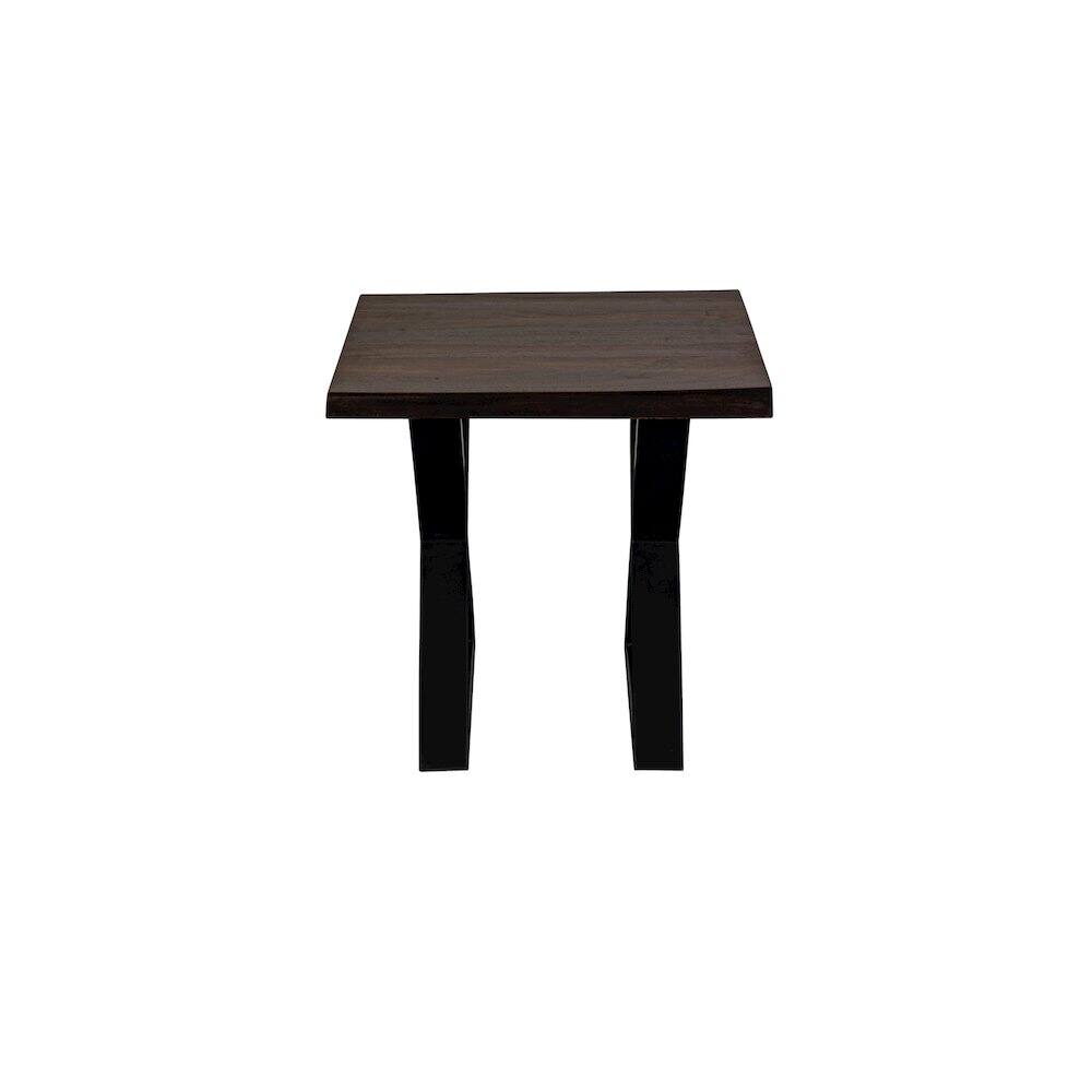 Angle. Porter Designs - Porter Designs Manzanita Live Edge Solid Sheesham Wood End Table, Gray - Gray.