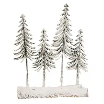 Front. BreeBe - Snowy Pine Forest on Log - White.