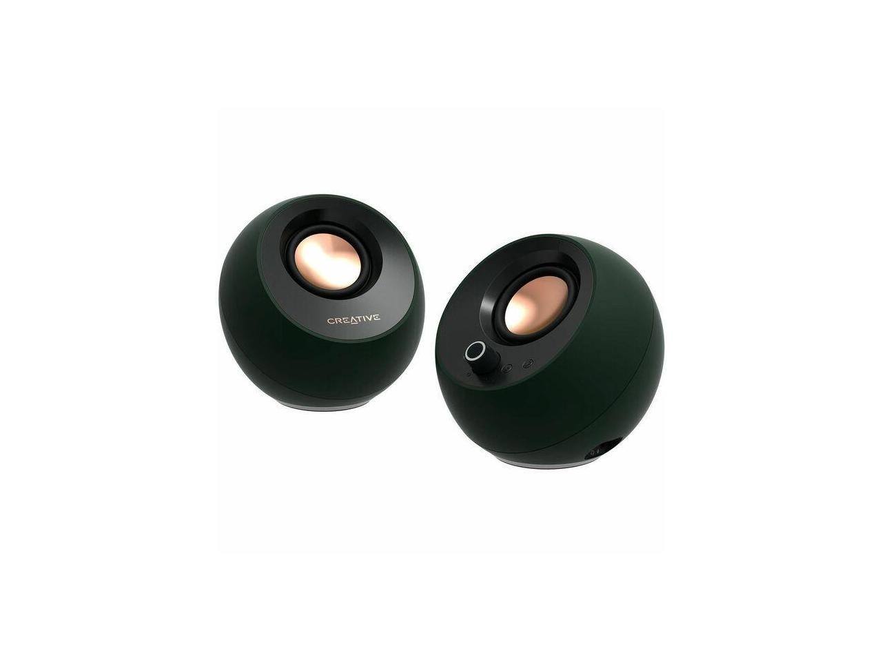 Alt View 1. Creative Labs - Creative Pebble Pro Minimalist 2.0 USB-C Speakers with Bluetooth, RGB Lighting - Black - Black.