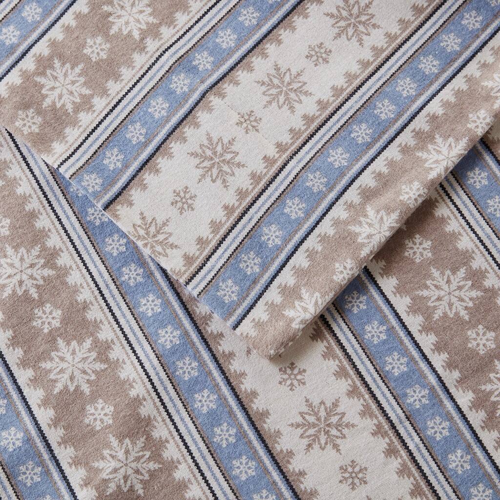 Alt View 5. Gracie Mills - Gracie Mills Kayce Flannel Sheet Set - Blue Snowflake.
