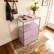 Alt View 1. Malletson - Modern 3-Tier Modular Metal Sideboard, Storage Cabinet with 2 Drop-Down Doors for Home Office & Coffee Bar (1‑Pack) - Pink.