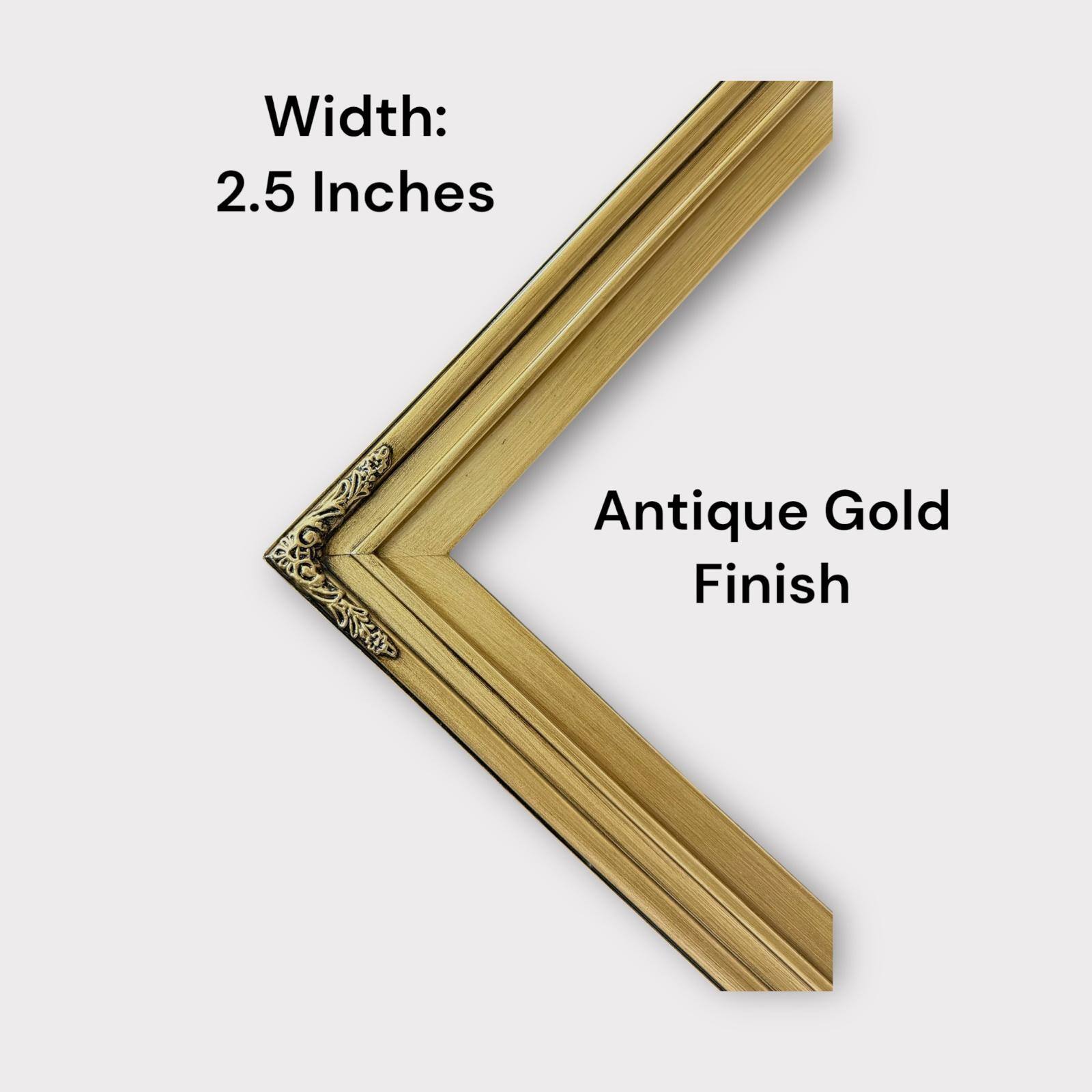 Width: 2.5 Inches  
Antique Gold Finish