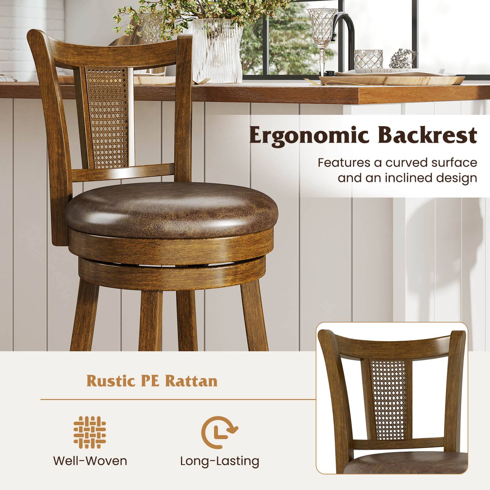 Ergonomic Backrest: Features a curved surface and an inclined design.

Rustic PE Rattan: Well-Woven, Long-Lasting.
