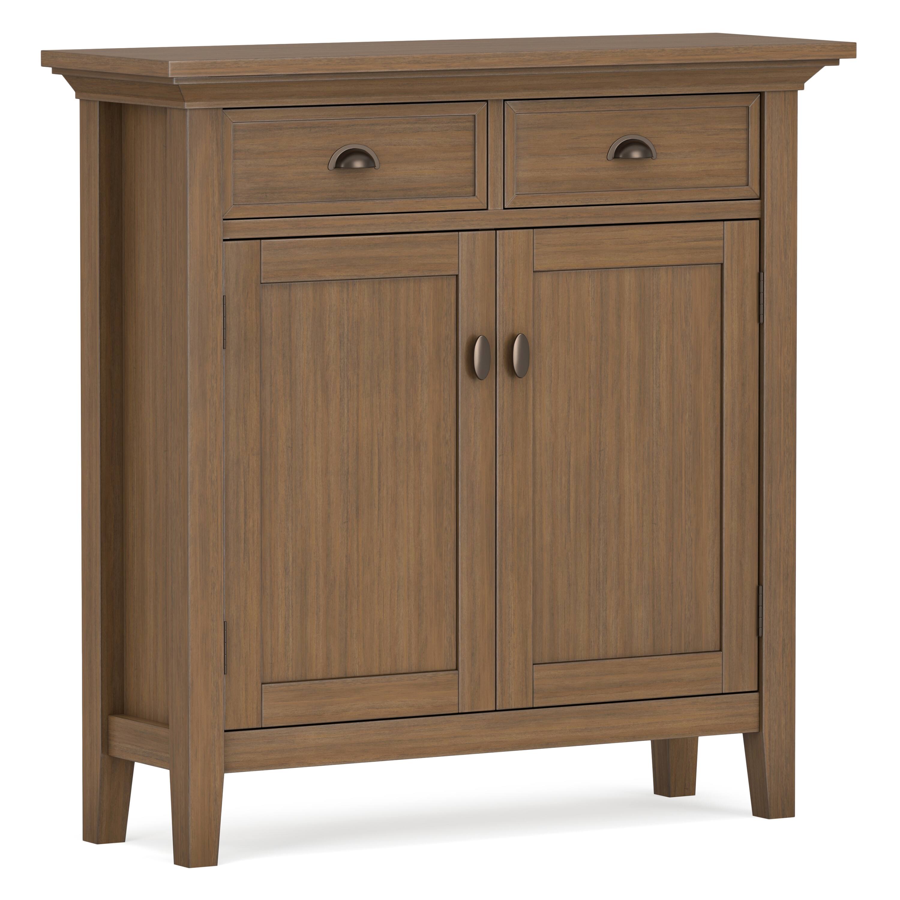 Angle. Simpli Home - Simpli Home Redmond SOLID WOOD 36 inch Wide Transitional  Entryway Storage Cabinet in Rustic Natural Aged Brown - Rustic Natural Aged Brown.