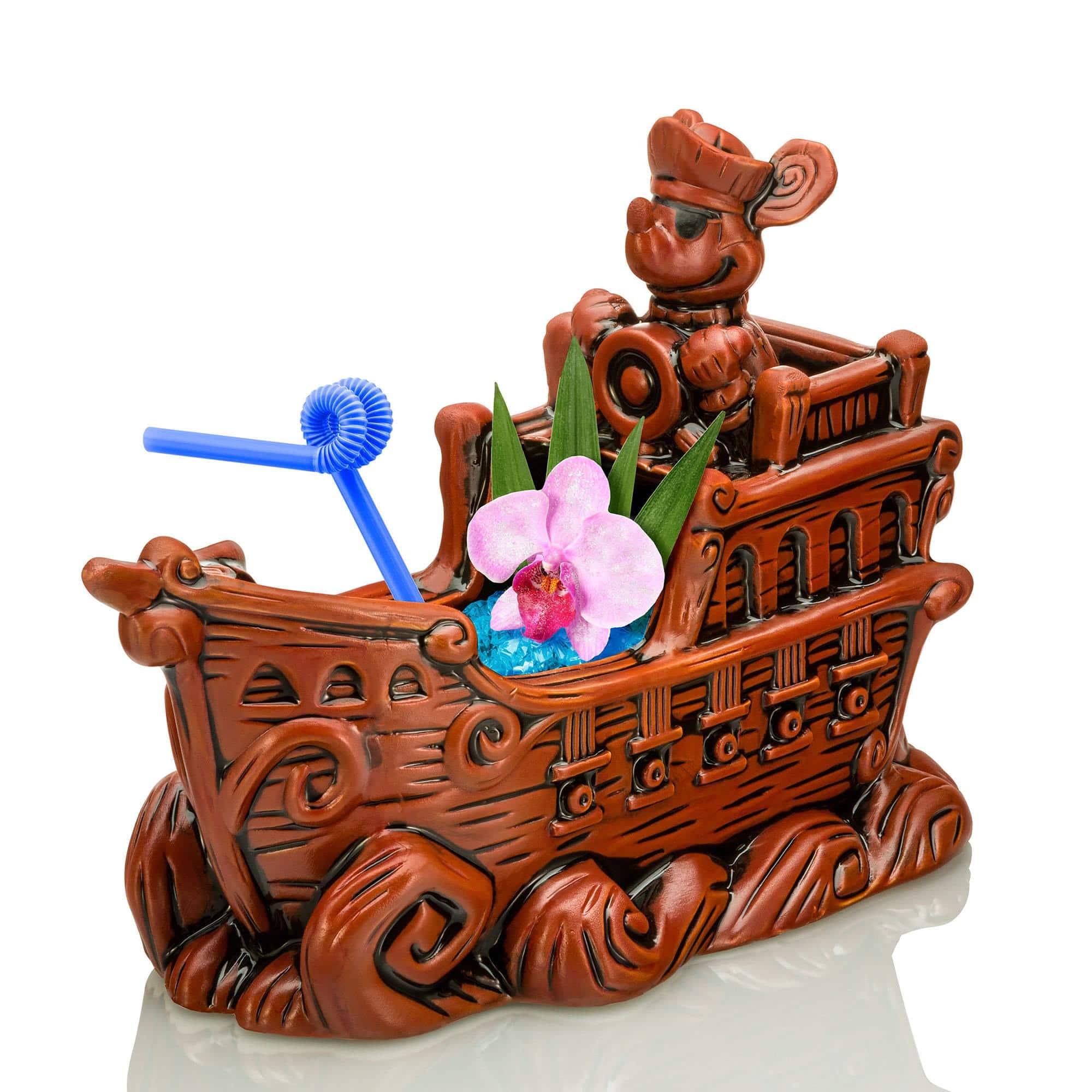 Geeki Tikis Disney Mickey Mouse's Pirate Ship 18-Ounce Ceramic Mug | LE 500 - Brown price history on PriceWatchPro