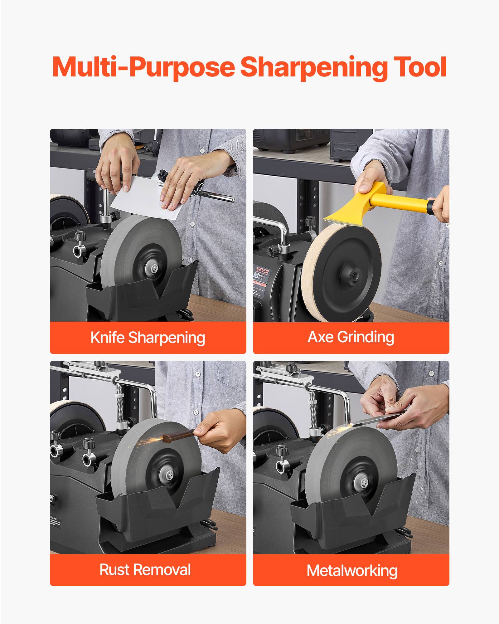 Multi-Purpose Sharpening Tool

- Knife Sharpening
- Axe Grinding
- Rust Removal
- Metalworking