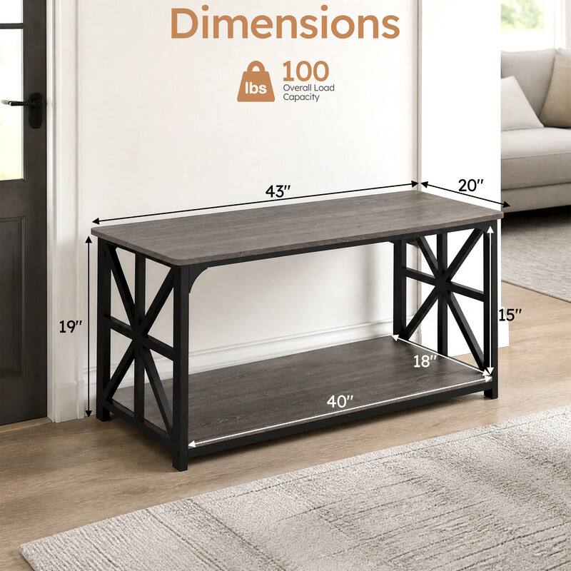 Dimensions: 100 lbs Overall Load Capacity

43"  
20"  
19"  
15"  
18"  
40"