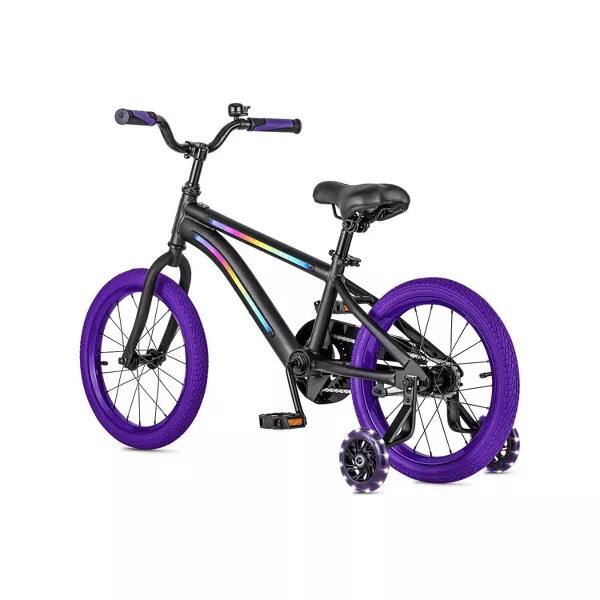 Alt View 3. Jetson - JETSON LIGHT RIDER 16" KIDS' LIGHT UP BIKE ADJUSTABLE HANDLEBAR - BLACK/PURPLE - Black Purple.