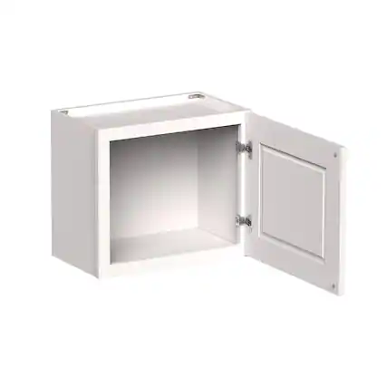Front. Boyel Living - 21-in W x 18-in H x 12-in D Shaker RTA Kitchen Wall Cabinet with Soft-Close Doors - Glacier White.